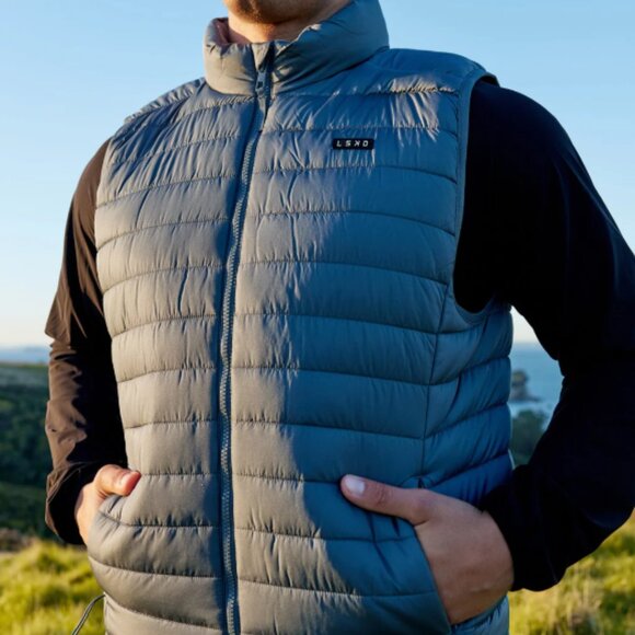 NWT Men's LSKD All Day Puffer Vest Storm/Gray – Large - Picture 3 of 6